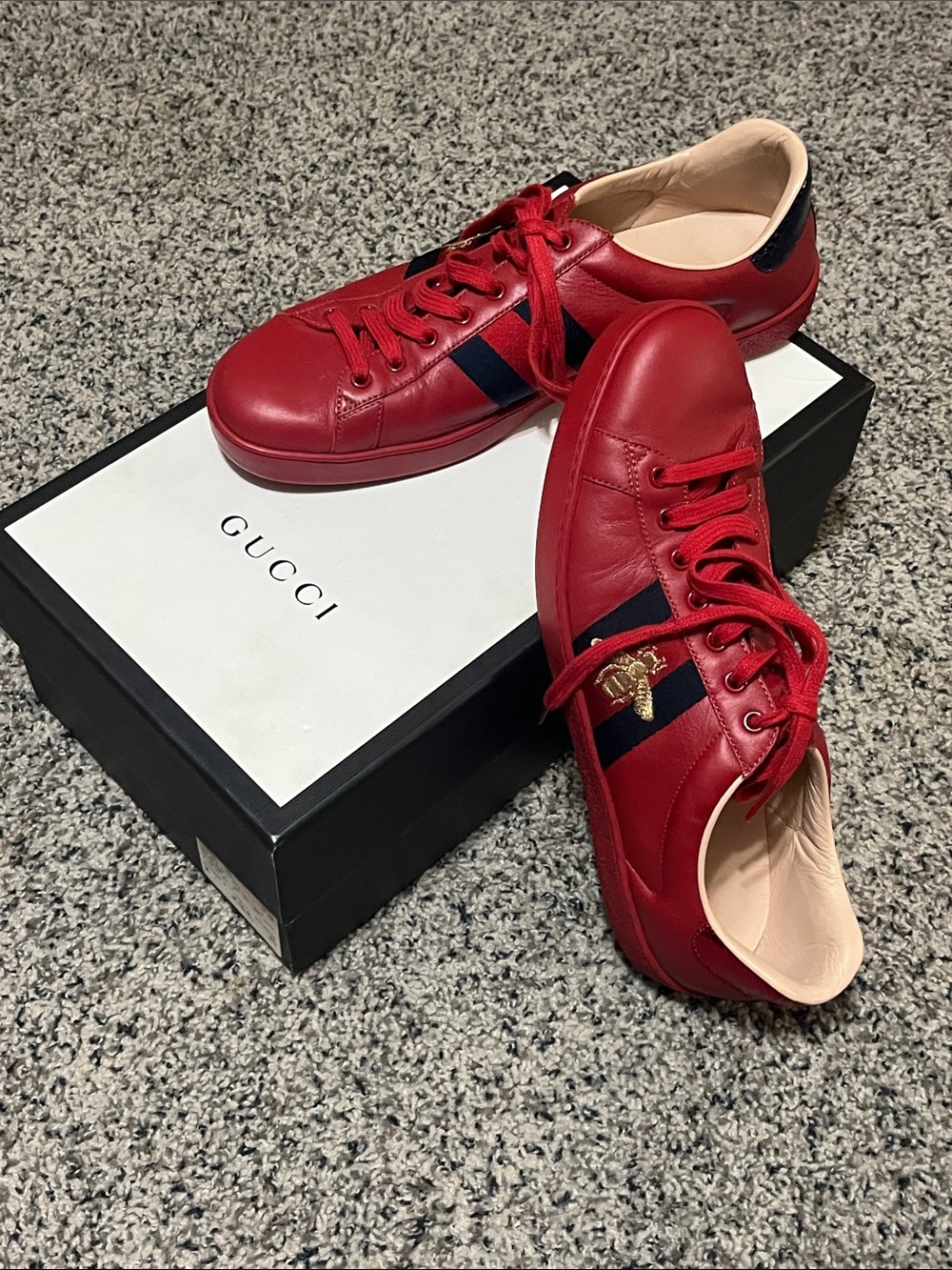 Gucci Ace Embroidered Red Bee Sneakers